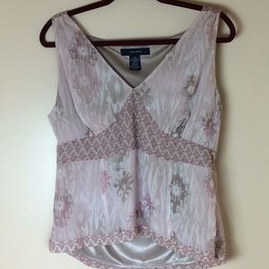 Jones Wear chiffon, lined and fitted, empire, top